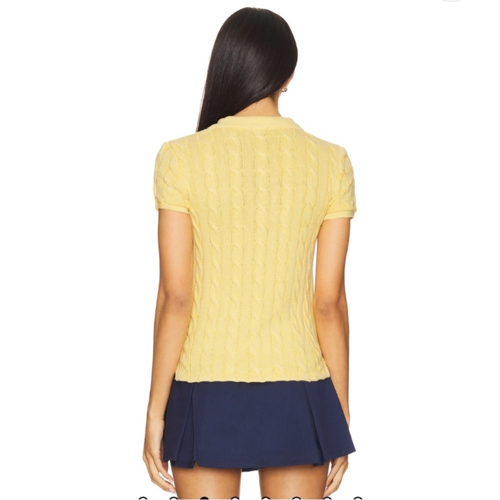 Price firm NWT Polo Ralph Lauren Fall Yellow Cable Knit short sleeve Sweater - Picture 4 of 6